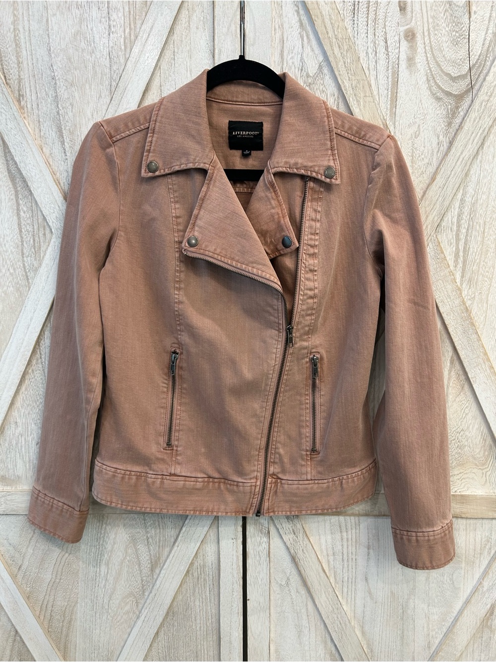 Liverpool Dusty Mauve Moto Jean Jacket
